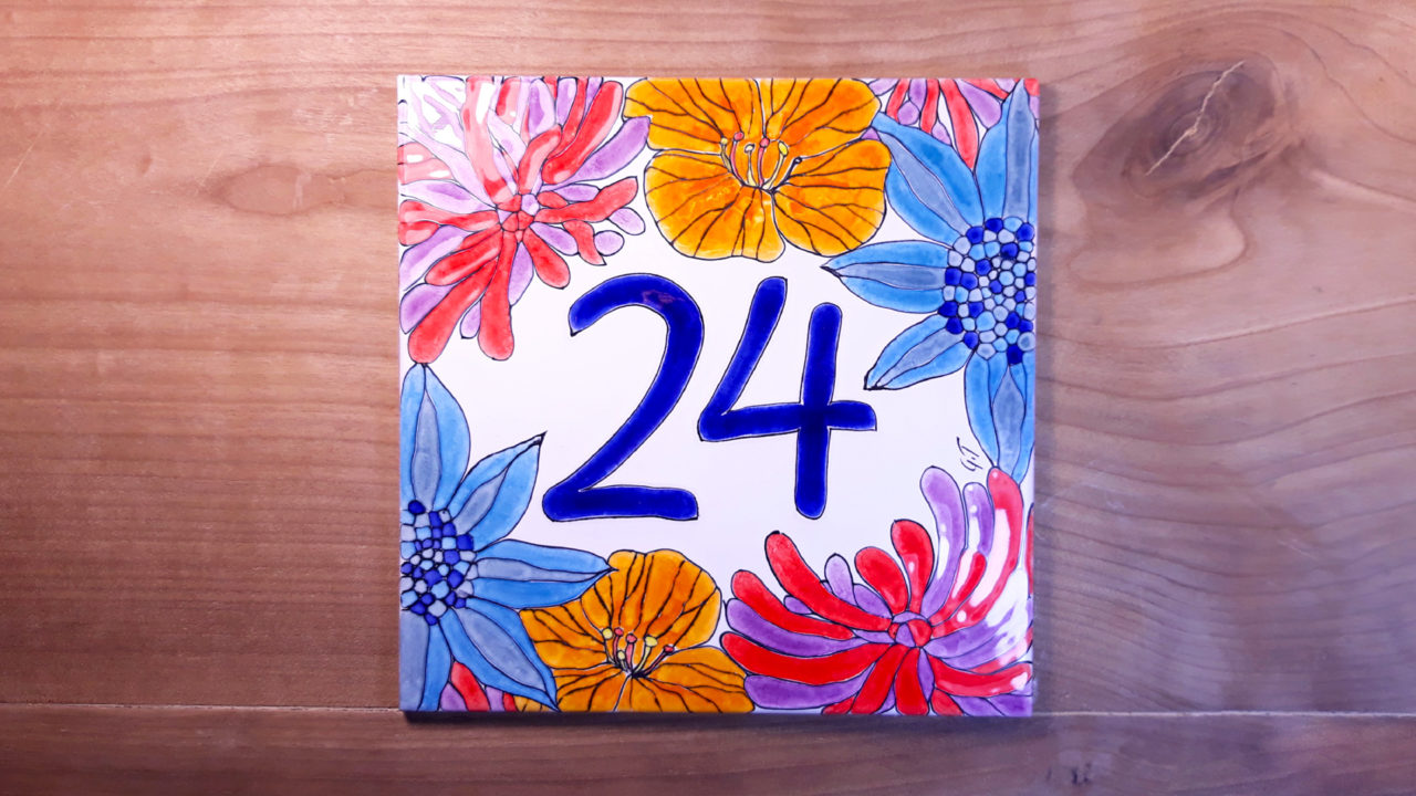 Plaque personnalisée numéro de maison décoration céramique numéro 24