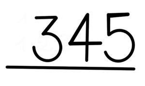 Numéro de maison moderne, illustration chiffres en métal 345 